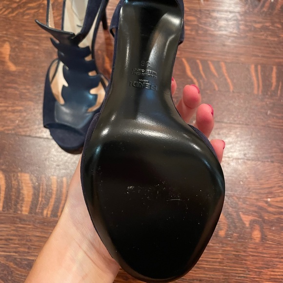 Navy Fendi Heels - Picture 3 of 5